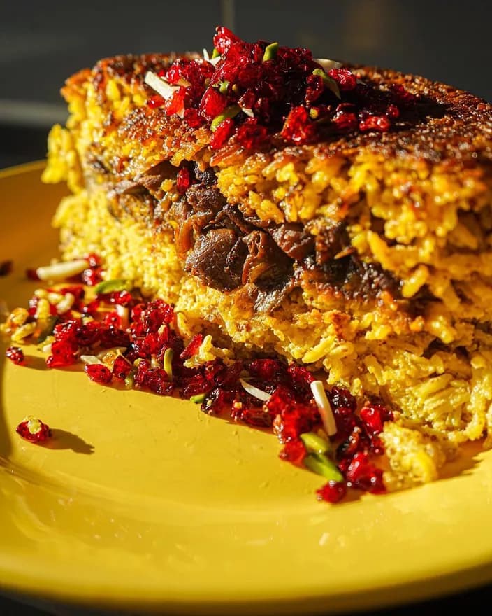 vegan tahchin, persian vegan vegetarian saffron and yoghurt baked rice ...